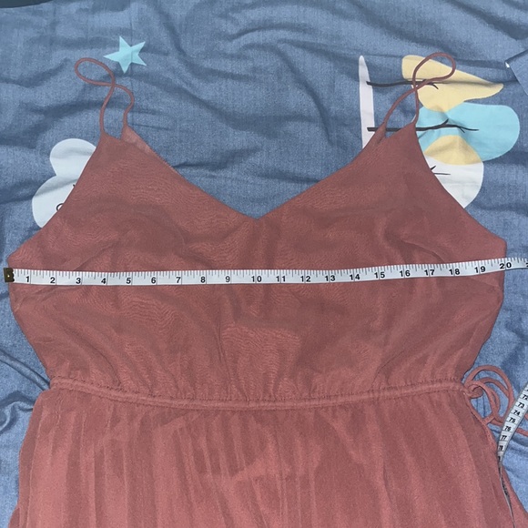 ASOS DESIGN PLEATED CAMI MIDI DRESS IN DARK PINK SIZE 12 US - Picture 6 of 6